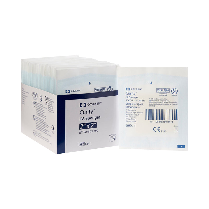 CURITY™ I.V. / DRAIN SPLIT DRESSING, 2 X 2 INCH, 6-PLY, SOLD AS 700/CASE CARDINAL 6241