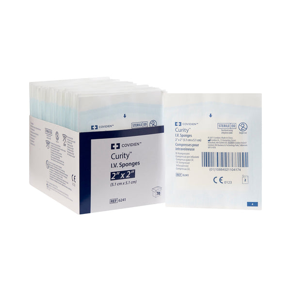 CURITY™ I.V. / DRAIN SPLIT DRESSING, 2 X 2 INCH, 6-PLY, SOLD AS 35/CARTON CARDINAL 6241