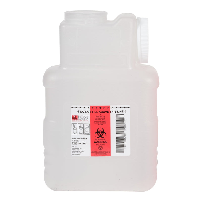 POST MEDICAL MULTI-PURPOSE SHARPS CONTAINER, 1-1/2 GALLON, SOLD AS 22/CASE POST 2201-LPBW-22