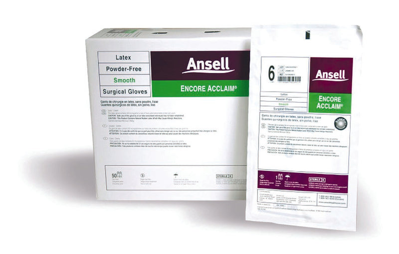 ENCORE® LATEX ACCLAIM SURGICAL GLOVE, SIZE 7, IVORY, SOLD AS 50/BOX ANSELL 5795003