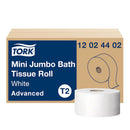 Tork® Advanced Mini Jumbo Size Cored Roll Two-Ply Toilet Paper, 12/CS