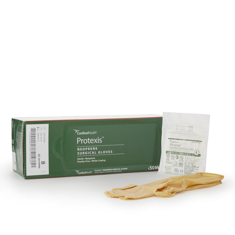 PROTEXIS™ POLYCHLOROPRENE SURGICAL GLOVE, SIZE 8, IVORY, SOLD AS 50/BOX CARDINAL 2D73DP80
