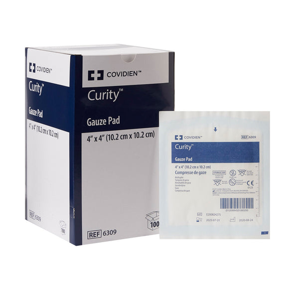CURITY™ STERILE GAUZE SPONGE, 4 X 4 INCH, 12-PLY, SOLD AS 1200/CASE CARDINAL 6309