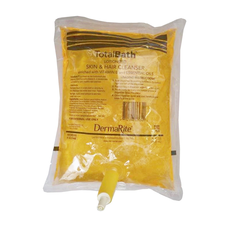DERMARITE TOTALBATH SKIN & HAIR CLEANSER, 1,000 ML DISPENSER REFILL BAG, SCENTED, SOLD AS 10/CASE DERMARITE 0025BB