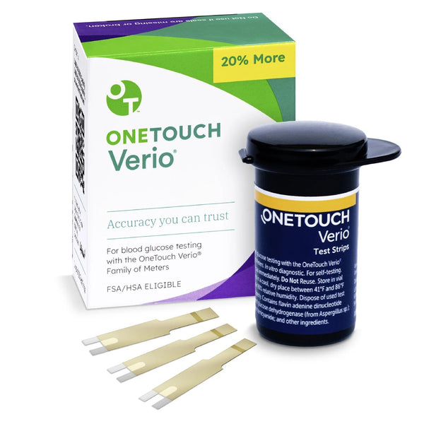 ONETOUCH VERIO® BLOOD GLUCOSE TEST STRIPS, SOLD AS 100/BOX LIFESCAN 53885027210