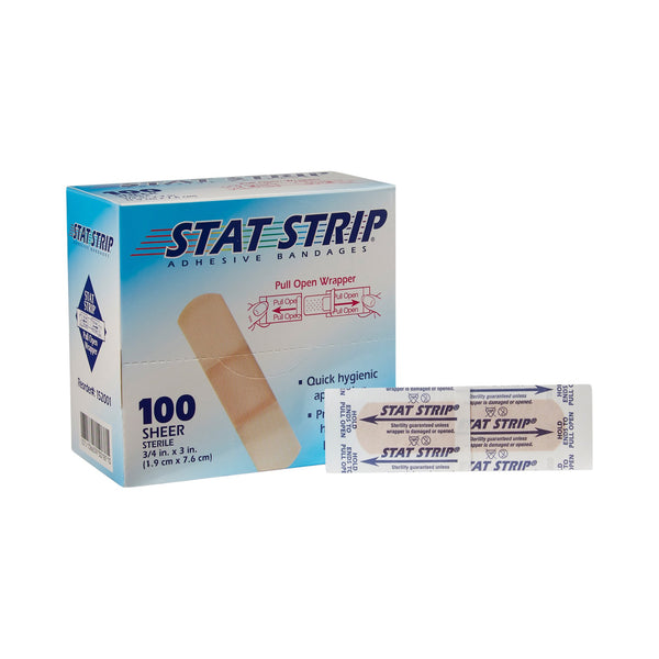 AMERICAN® WHITE CROSS STAT STRIP® TAN ADHESIVE STRIP, ¾ X 3 INCH, SOLD AS 1200/CASE DUKAL 152001