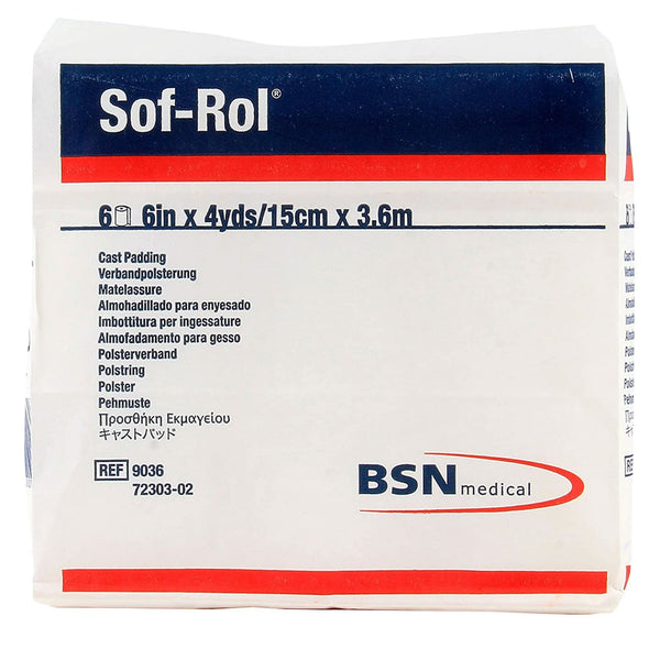 Sof-Rol White Rayon Undercast Cast Padding, 6 Inch x 4 Yard 1/ROLL -9036