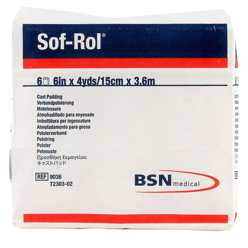 Sof-Rol White Rayon Undercast Cast Padding, 6 Inch x 4 Yard 1/ROLL -9036