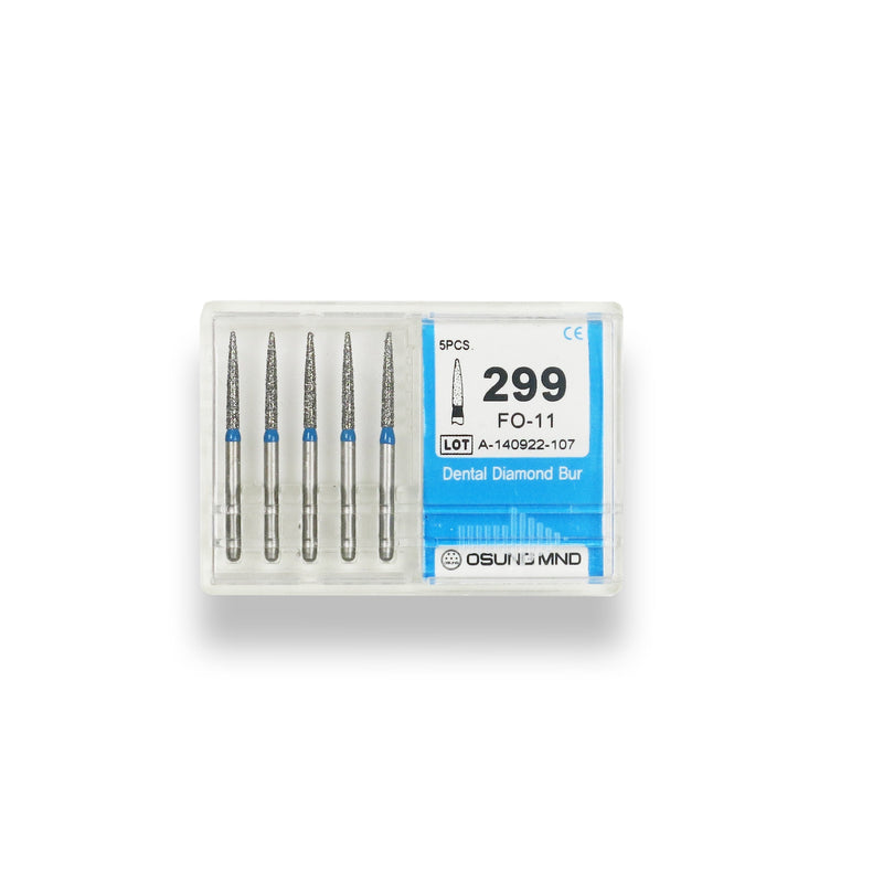 Cylindrical, Ogival End 1.3 mm Dia. Medium Grit Diamond Bur 5 per pack. 245.13M1
