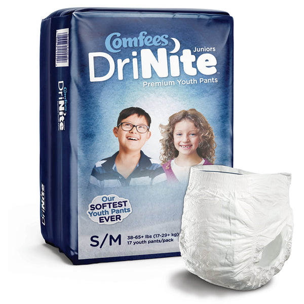 Comfees DriNite Juniors Absorbent Underwear, Small / Medium 17/BAG -CMF-YSM