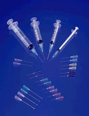 SYRINGE & NEEDLE, LUER LOCK, 3CC, LOW DEAD SPACE PLUNGER, 25G X 1", 100/BX, 10 BX/CS, SOLD AS CASE EXEL 244