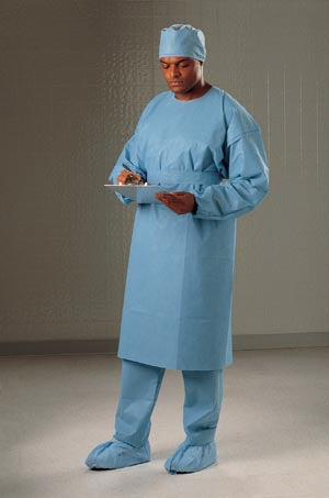 Halyard Valueselectª Cover Gowns. Cover Gown Tie Neck/Waist Bluuniversal Size 100/Cs, Case