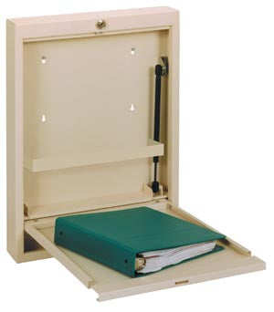 FULL SIZE WALL DESK, SELF CLOSE DOOR & FLAT KEY, LIGHT GREY, 23¾"H X 30"W X 3"D, SOLD AS EACH OMNIMED, 94