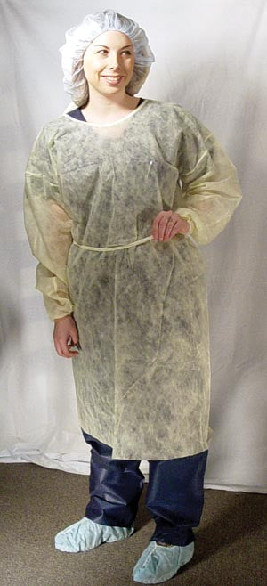 Dukal Isolation Gowns. Isolation Gown, Economy, One Size, Yellow, 10/Bg, 5 Bg/Cs. Gown Isolation Yel Economy10/Bg 5Bg/Cs, Case