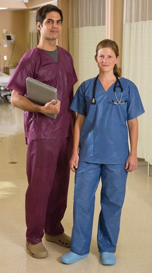SCRUB PANTS, 2X-LARGE, BLUE, REINFORCED, DRAWSTRING WAIST, 31¼" INSEAM, LIMITED USE, 50/CS, SOLD AS CASE ENCOMPASS 10000646
