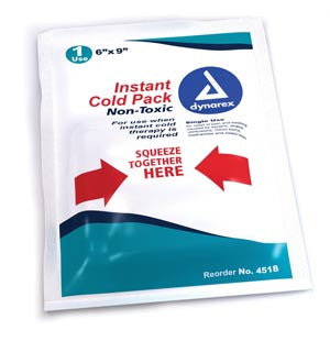 Dynarex Cold Packs Non-Toxic. Cold Pack, Junior, 4" X 5", 24/Cs . , Case