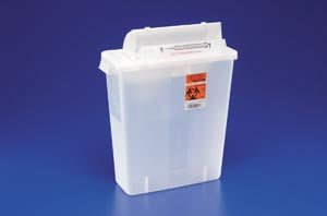 Cardinal Health Sharpstar In-Room System With Sharpstar Lids. Container Sharps 12 Qt W/Liddoor Clear 10/Cs, Case