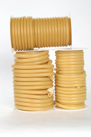 Hygenic Natural Rubber Tubing. Translucent Amber Tubing, _"-Id X 1/8"-Wall X _"-Od, 50 Ft. Tubing Rubber Amber 1/2X1/850Ft/Bx, Box