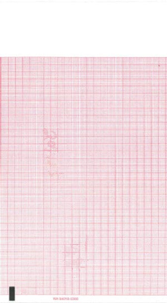 Graphic Controls Cardiology Chart Paper Chart Paper, Mortara 9100-008, 8.465" X 200 Ft, Red Grid, 50/Cs -7G30707692
