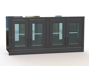 STAINLESS STEEL 30-1/2"W X 29"D X 40"H EXTERNAL & 19-1/2"W X 25"D X 29-1/4"H INTERNAL CLOSED CASE CART W/SOLID STAINLESS STEEL SHE, SOLD AS EACH LAKES