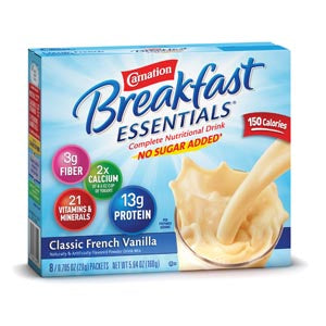CARNATION BREAKFAST ESSENTIAL POWDER, CHOCOLATE, CLEAN, 1.26 OZ, 22/PK, 2 PK/CS, SOLD AS CASE NESTLE 10000272
