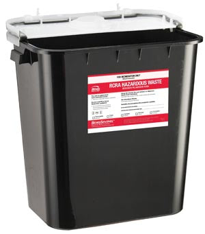 Bemis Hazardous Rcra Waste Containers Waste Container, 8 Gal, Gasketed Hinged, Clear Lid, 10/Cs -5008 070