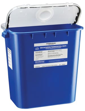 Bemis Non-Hazardous Pharmacy Waste Container Waste Container, 8 Gal, Gasketed Hinged, Clear Lid, 10/Cs -4008 050