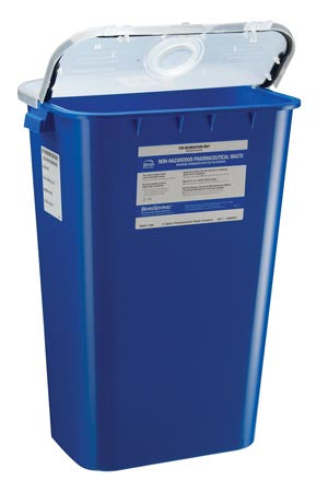 Bemis Non-Hazardous Pharmacy Waste Container Waste Container, 11 Gal, Gasketed Hinged, Clear Lid, 6/Cs -4011 050