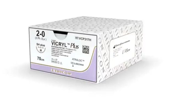 SUTURE, ETHIGUARD BLUNT POINT, SIZE 3-0, 8-18", VIOLET BRAIDED, NEEDLE SHB, ½ CIRCLE, 1 DZ/BX, SOLD AS BOX ETHICON 243