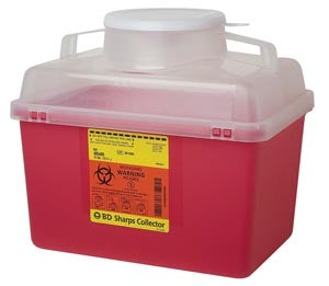 SHARPS COLLECTOR, 6 GAL, OPEN, CLEAR TOP, LARGE OPEN CAP, 12/CS, SOLD AS CASE BD 209