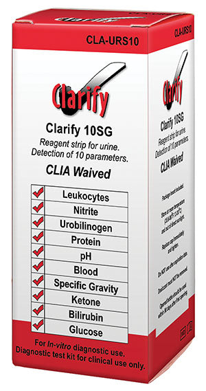 Clarity Diagnostics Urinalysis. Reagent Strips Clarify Urinevisual Read 100/Bx, Box
