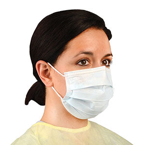 PROCEDURE MASK, POLYPROPYLENE OUTER-FACING/TISSUE INNER-FACING, EARLOOPS, YELLOW, 50/BX, 10 BX/CS, SOLD AS CASE CARDINAL 261