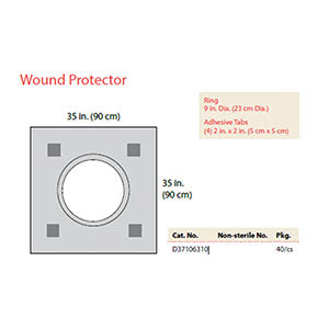 Cardinal Health Procedure Drapes. Protector Wound 35X35 9Diaring Adhs Tabs 10/Bx 4Bx/Cs, Case