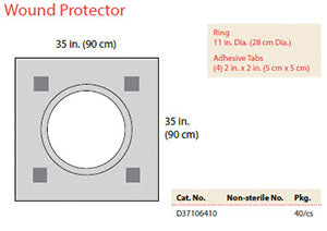 Cardinal Health Procedure Drapes. Protector Wound 35X35 11Diaring Adhs Tabs 10/Bx 4Bx/Cs, Case