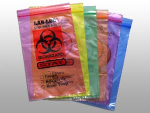 2-WALL SPECIMEN TRANSFER BAG, RECLOSABLE, BIOHAZARD, GREEN TINT, 2 MIL, 12" X 15", 1000/CS, SOLD AS CASE LK 10000874