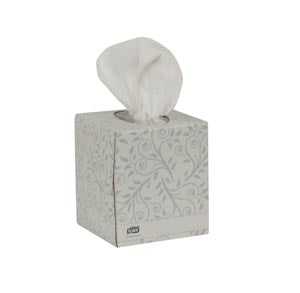 Essity Tork Facial Tissues. Soft Facial Tissue Cube Box, 2-Ply, Advanced, White, F1, 8" X 8", 94 Sht/Bx, 36 Bx/Cs (49 Cs/Plt). Tissue Facial Cube Soft