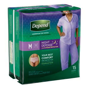 DEPEND NIGHT DEFENSE OVERNITE UNDERWEAR, BLUSH, FEMALE, X-LARGE, 12/PK, 4PK/CS, SOLD AS CASE KIMBERLY-CLARK 269