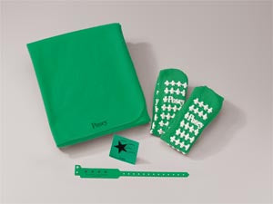 Tidi Posey Fall Risk Indicators. Kit Fall Managemnt Dlx Greenlg Socks/Magnet/Braclt/Blnkt, Each