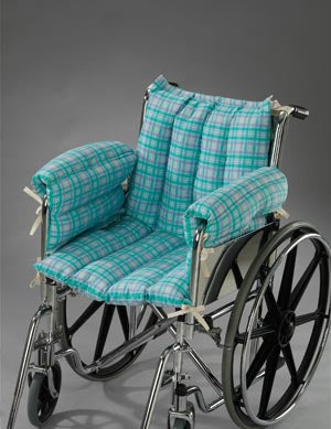 Tidi Posey Chair Positioning. Seat/Backrest Cushion, Fiber-Filled, Tie Fastening, Noninflatable, 20"(W)X18"(D), Plaid (Us Only - Exluding Puerto Rico,