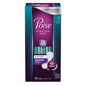 POISE MODERATE EXTRA COVERAGE PADS, 16/PK, 6 PK/CS, SOLD AS CASE KIMBERLY-CLARK 269
