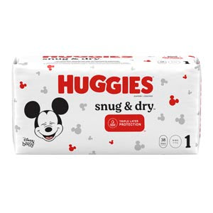 Kimberly-Clark Huggies Snug & Dry Diapers. Diaper Sz 1 Jumbo Pk 38/Pk4Pk/Cs, Case