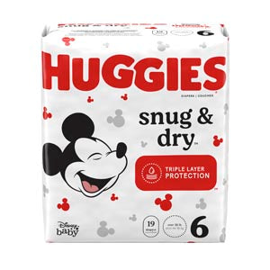 Kimberly-Clark Huggies Snug & Dry Diapers. Diaper Sz 6 Jumbo Pk 19/Pk4Pk/Cs, Case