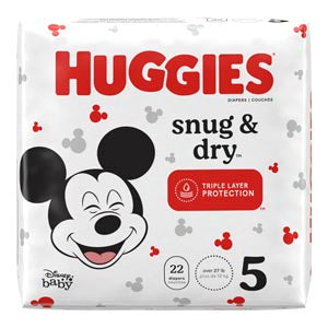 Kimberly-Clark Huggies Snug & Dry Diapers. Diaper Sz 5 Jumbo Pk 22/Pk4Pk/Cs, Case