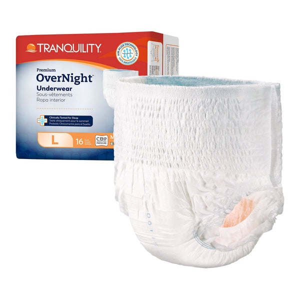 Tranquility Premium OverNight Disposable Absorbent Underwear, L 64/CASE -2116