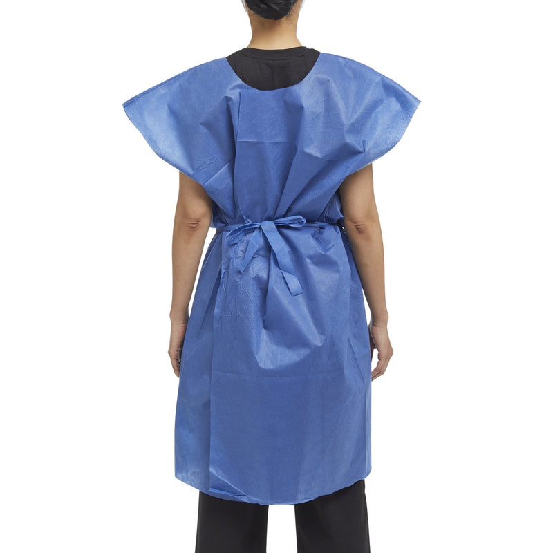 Graham Medical Products Exam Gown, Medium/Large, Blue 50/CASE -70234N