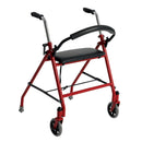 drive™ Aluminum Dual Release Folding Walker with Wheels and Seat, 29 – 38 Inch Height 1/EACH -1239RD