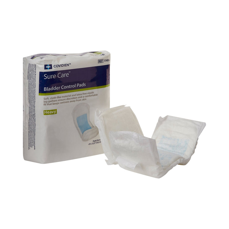 Sure Care Bladder Control Pads, Heavy Absorbency, Adult, Unisex, Disposable, 4 X 12-1/2 Inch 16/BAG -1140A