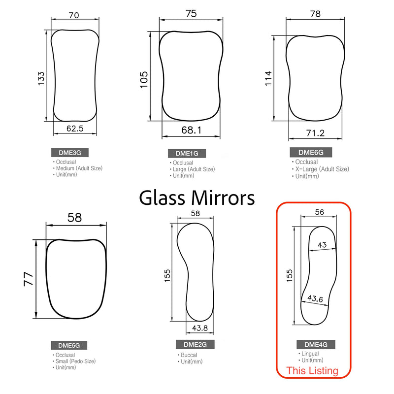 Lingual Dental Photo Mirror Glass Premium Osung -DME4G - Osung USA