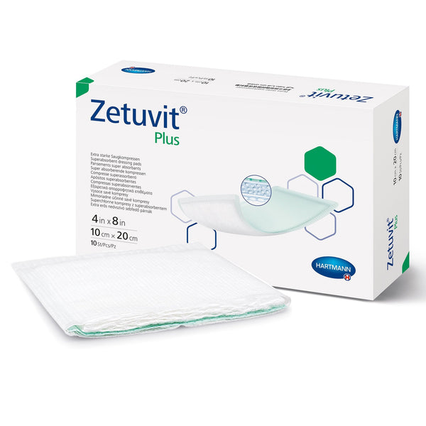 Zetuvit® Plus Sterile Superabsorbent Dressing, 4 x 8 Inch