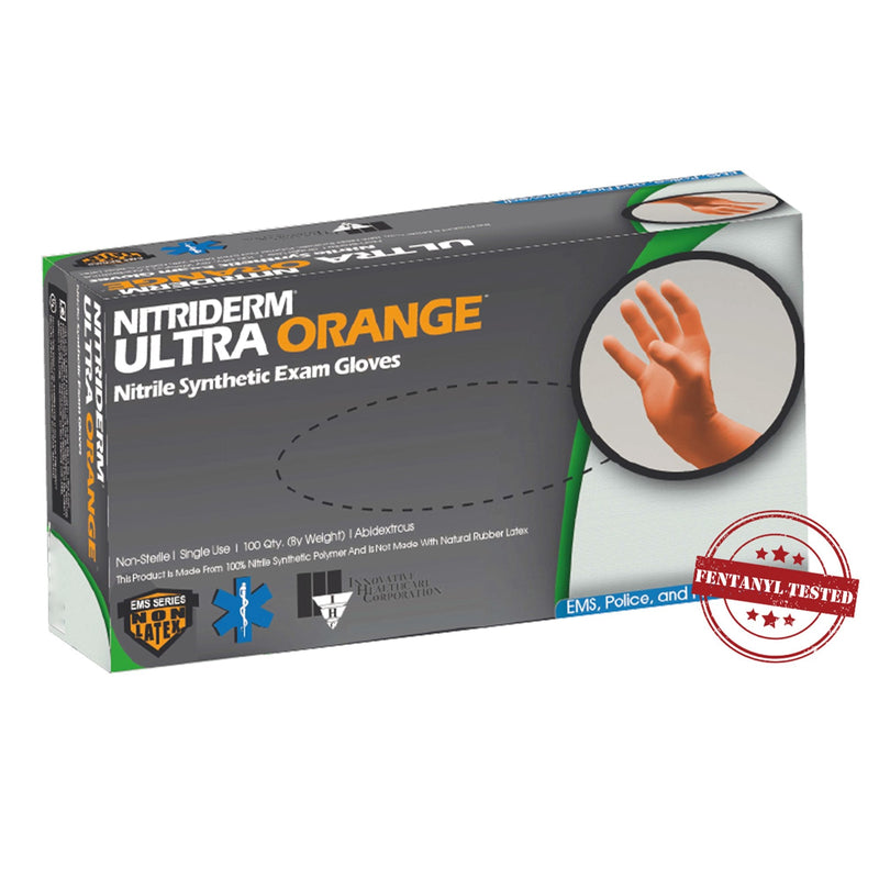 NitriDerm® Ultra Orange™ Nitrile Exam Glove, Small, Orange